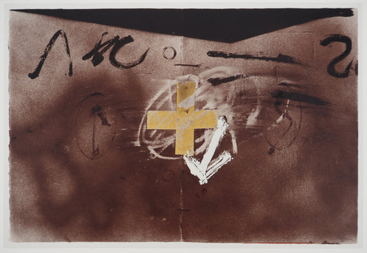 Antoni TAPIES : Composition à la croix - Lithographie signée