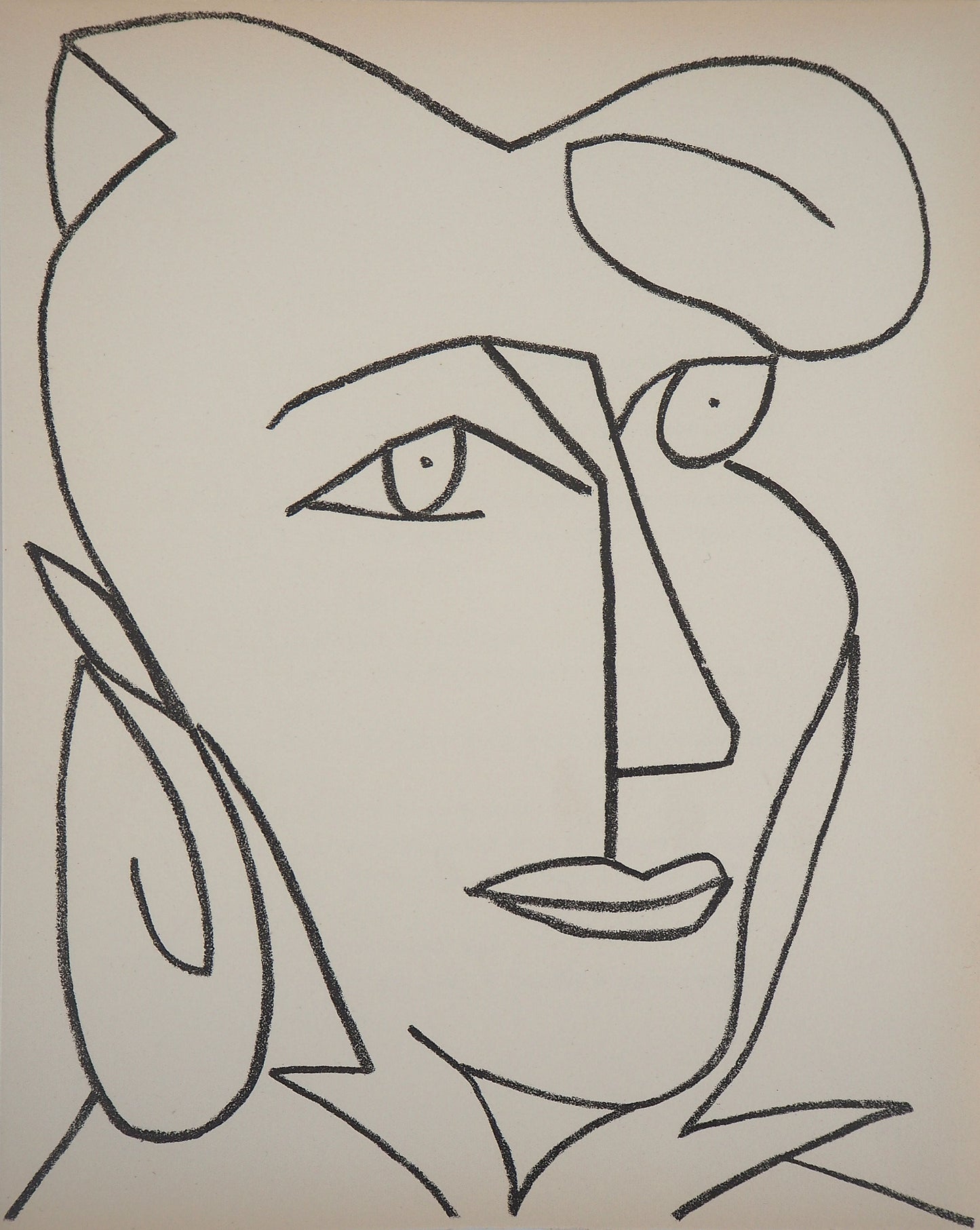 Françoise GILOT : Portrait de femme - Lithographie originale