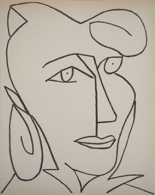 Françoise GILOT : Portrait de femme - Lithographie originale