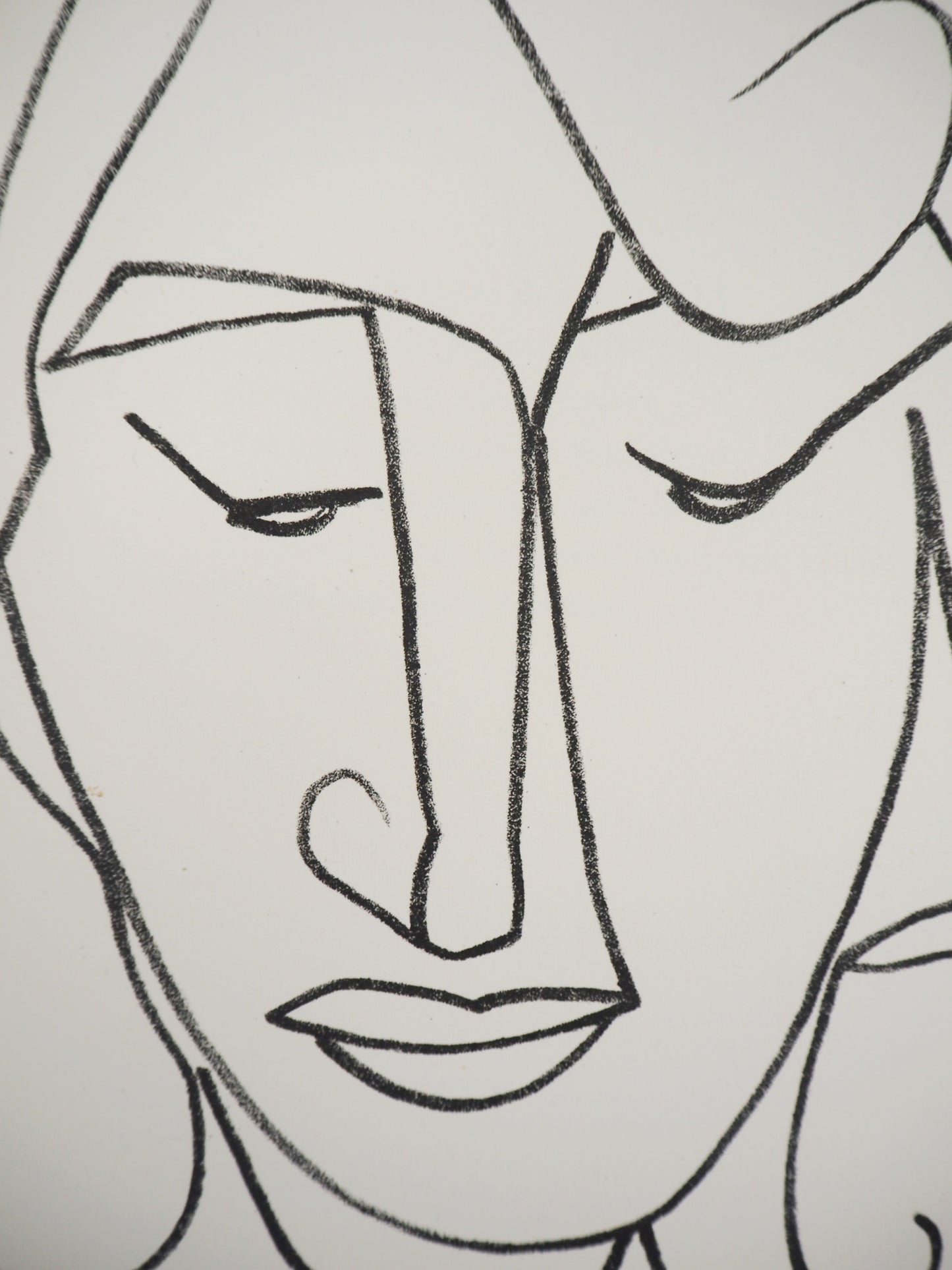 Françoise GILOT : Portrait de femme timide - Lithographie originale