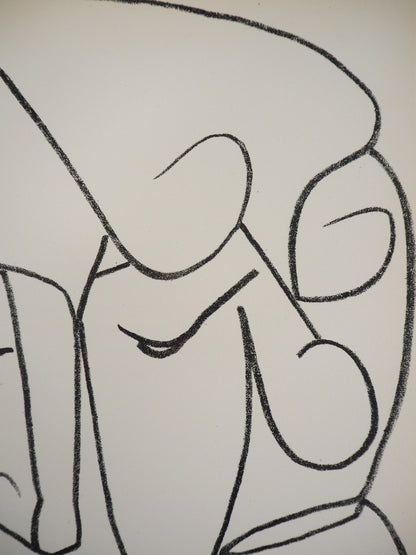 Françoise GILOT : Portrait de femme timide - Lithographie originale
