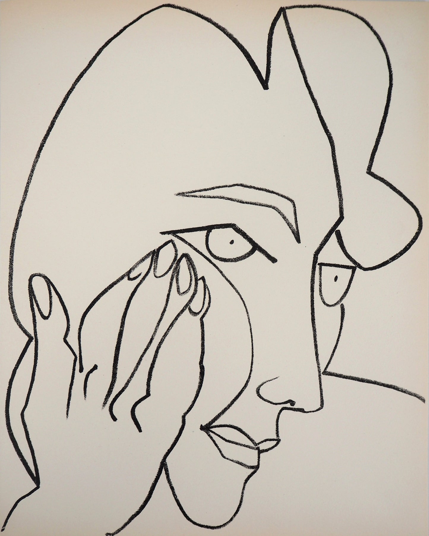 Françoise GILOT : Femme pensive - Lithographie originale