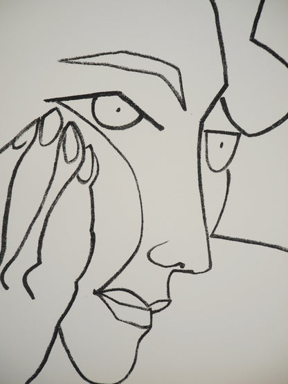 Françoise GILOT : Femme pensive - Lithographie originale