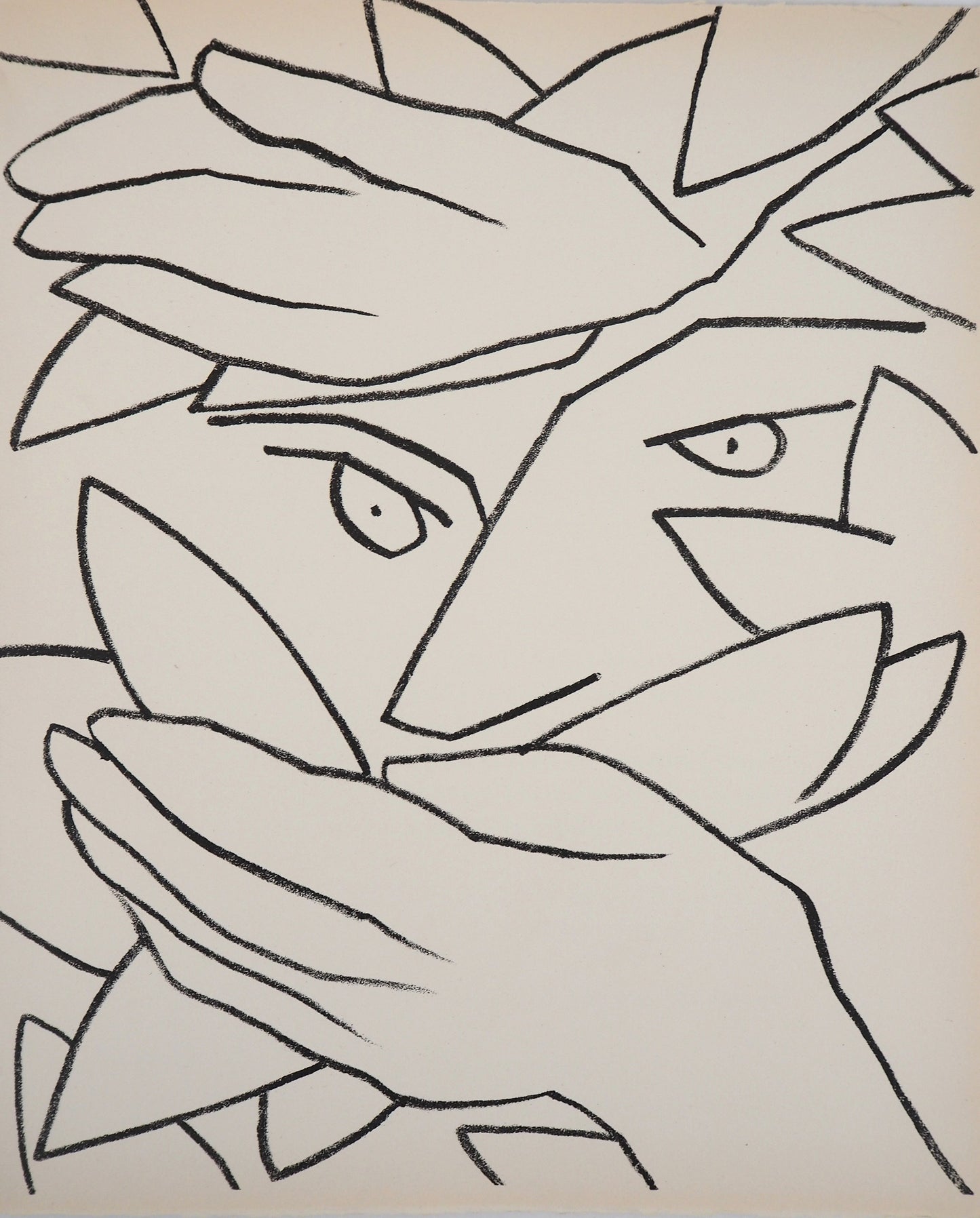 Françoise GILOT : L'homme camouflé - Lithographie originale