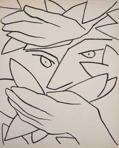 Françoise GILOT : L'homme camouflé - Lithographie originale