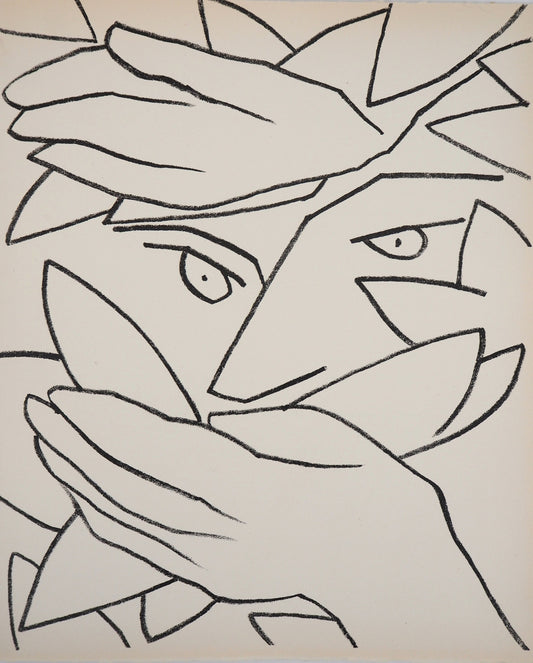 Françoise GILOT : L'homme camouflé - Lithographie originale