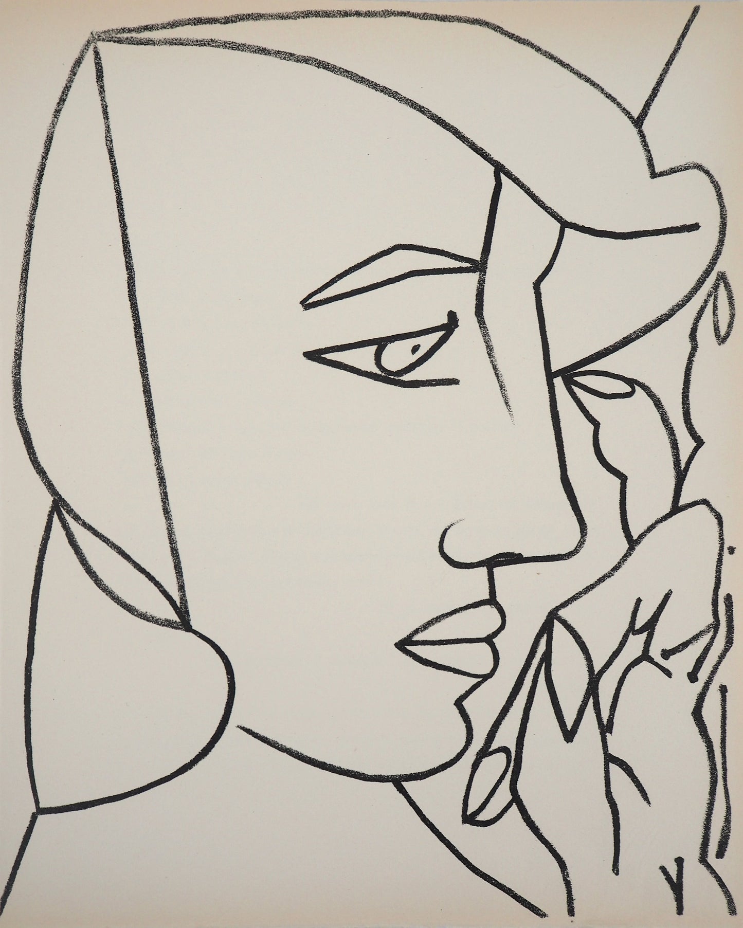Françoise GILOT : Femme de profil - Lithographie originale