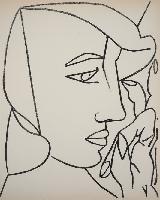Françoise GILOT : Femme de profil - Lithographie originale