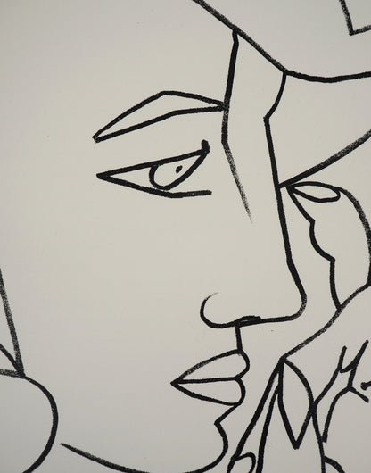 Françoise GILOT : Femme de profil - Lithographie originale