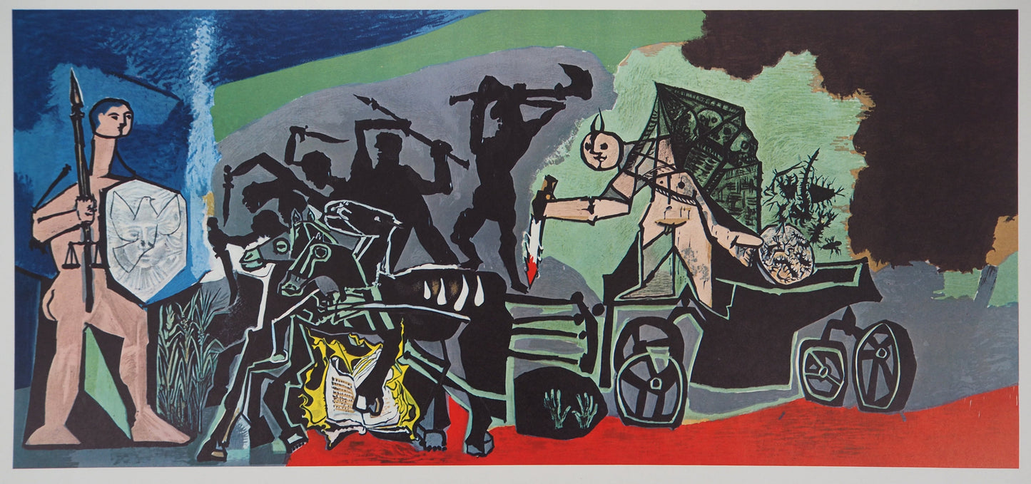Pablo PICASSO : La guerre - Lithographie en couleurs