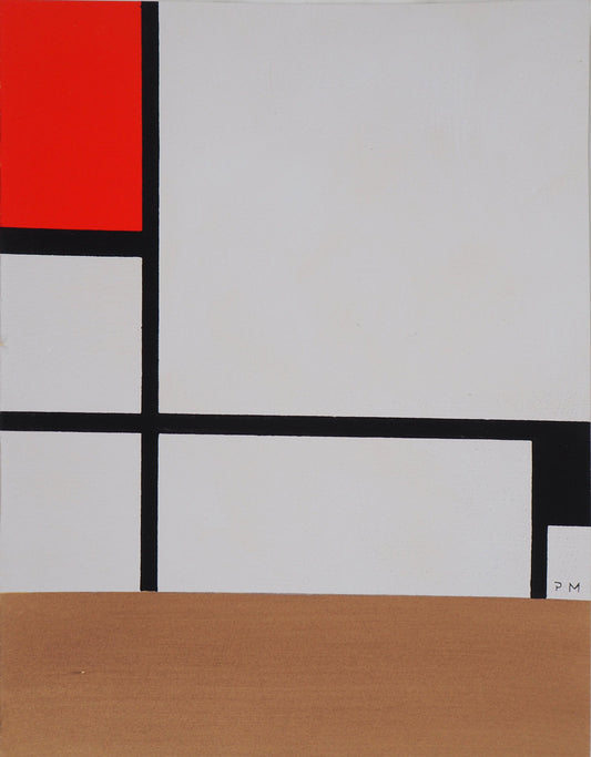 Piet MONDRIAN : Composition - Pochoir en couleurs signé