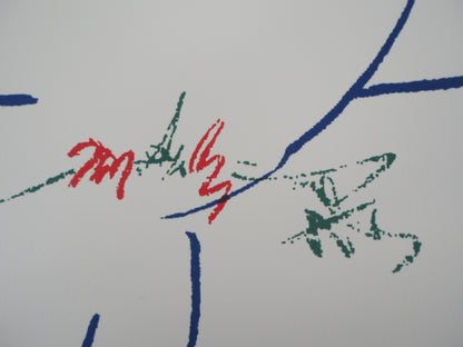 Pablo PICASSO : La colombe aux rameaux de fleurs - Lithographie signée