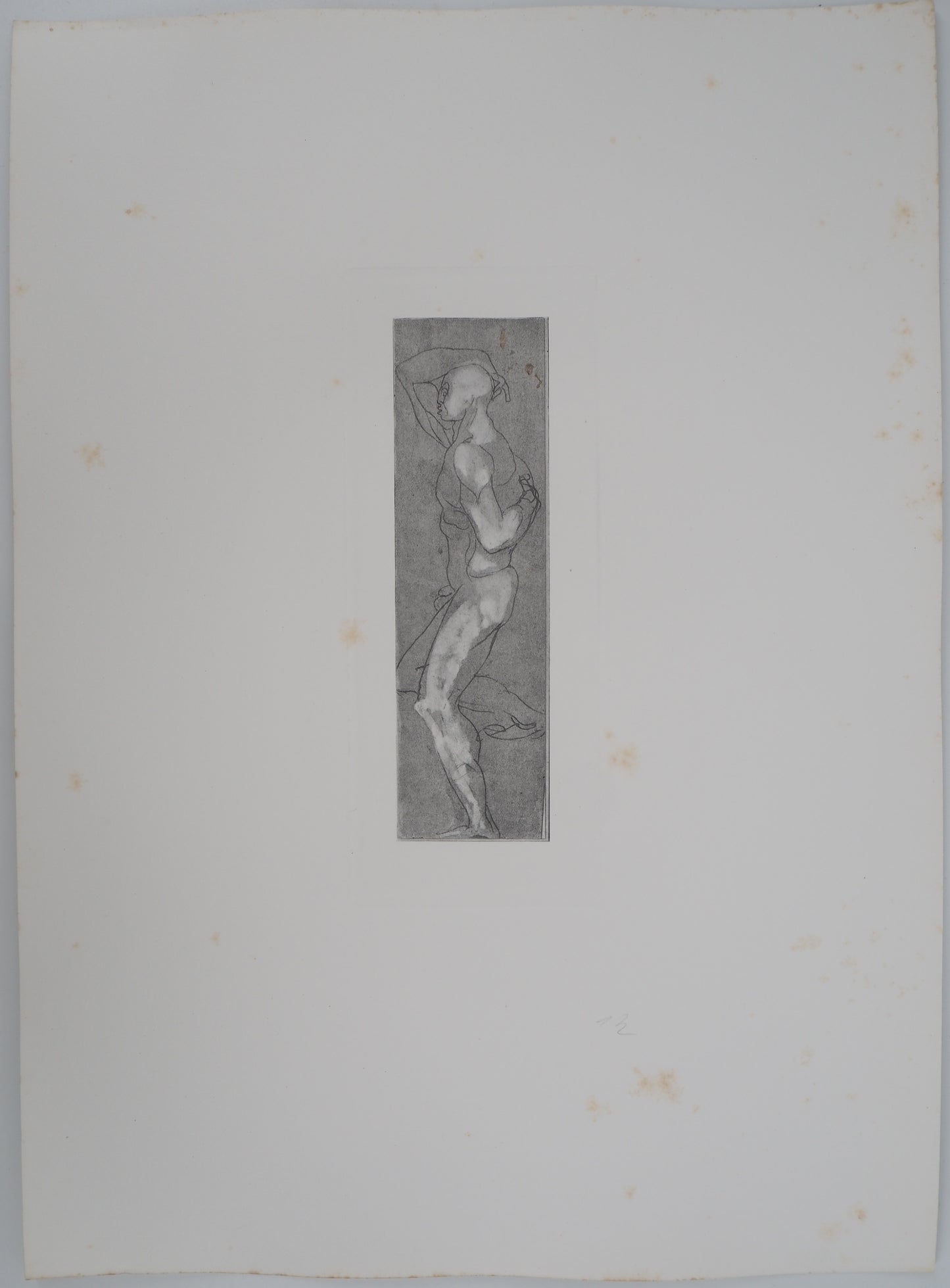Auguste RODIN : Homme de profil - Gravure