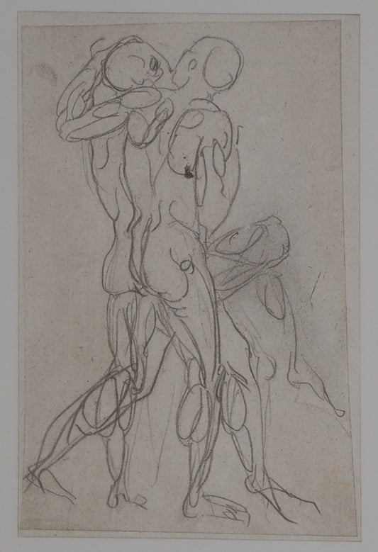 Auguste RODIN : Etude de la lutte - Gravure