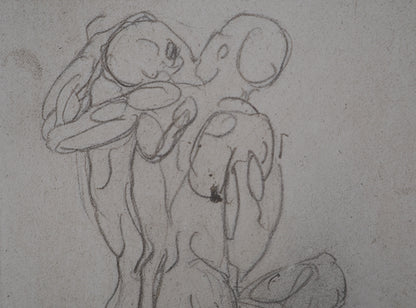 Auguste RODIN : Etude de la lutte - Gravure
