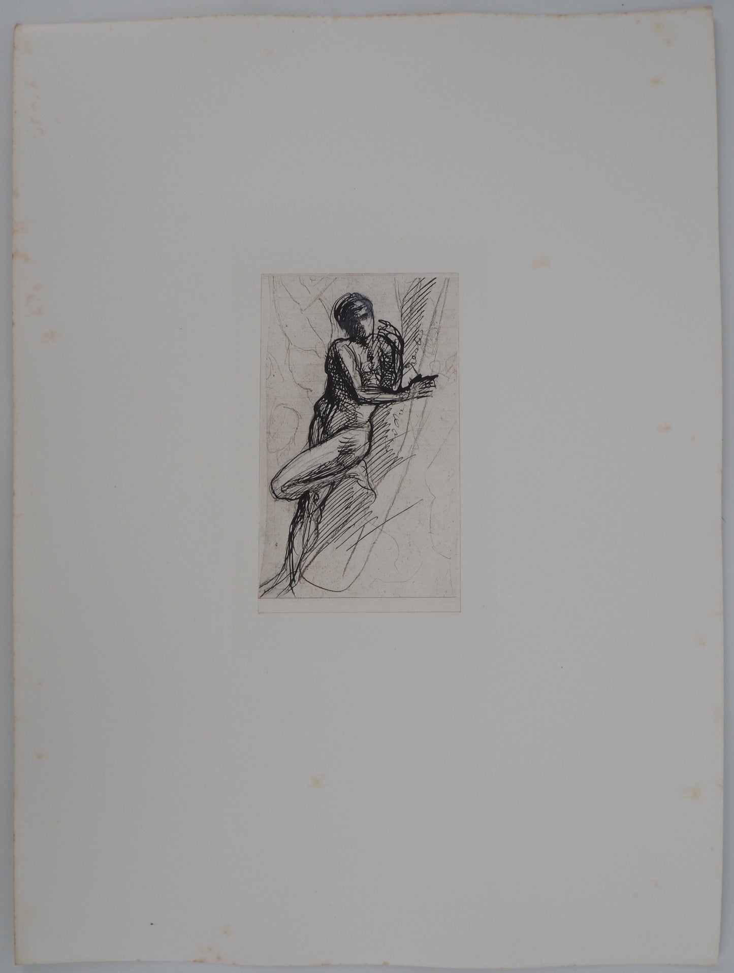 Auguste RODIN : L’homme qui pose - Gravure