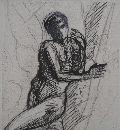 Auguste RODIN : L’homme qui pose - Gravure