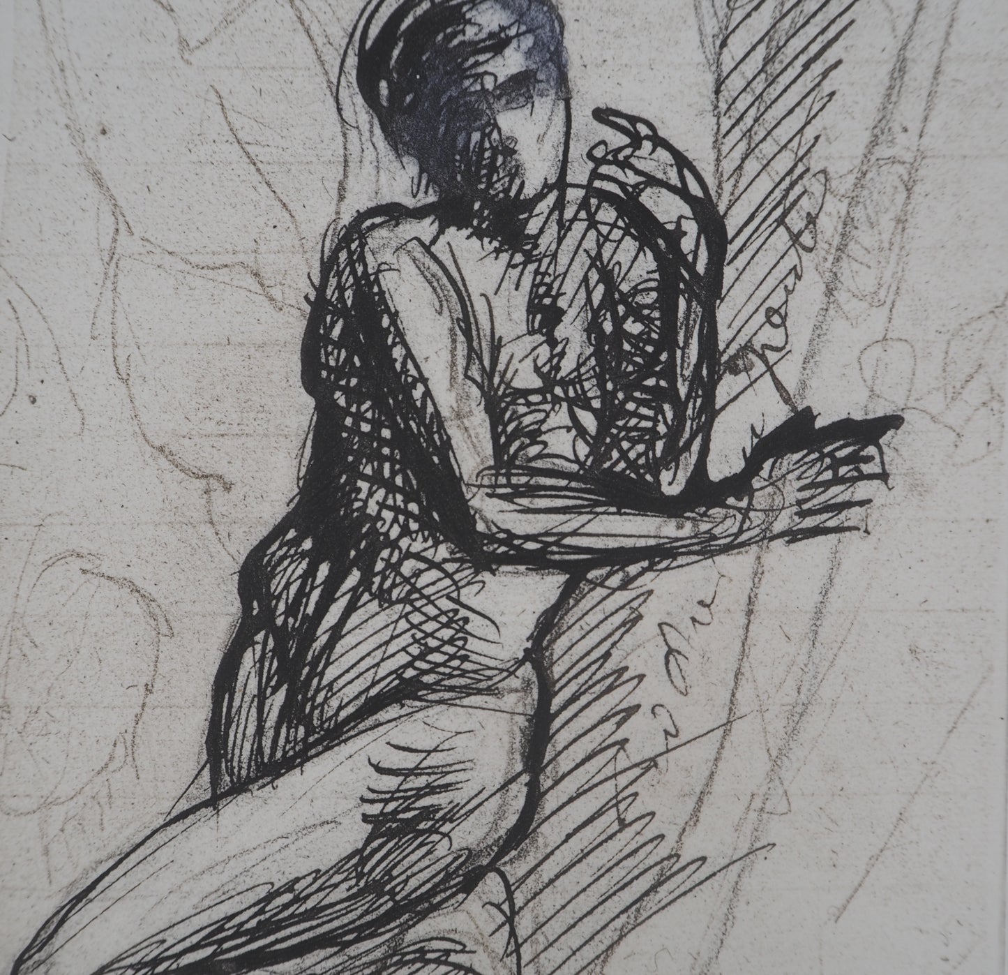 Auguste RODIN : L’homme qui pose - Gravure