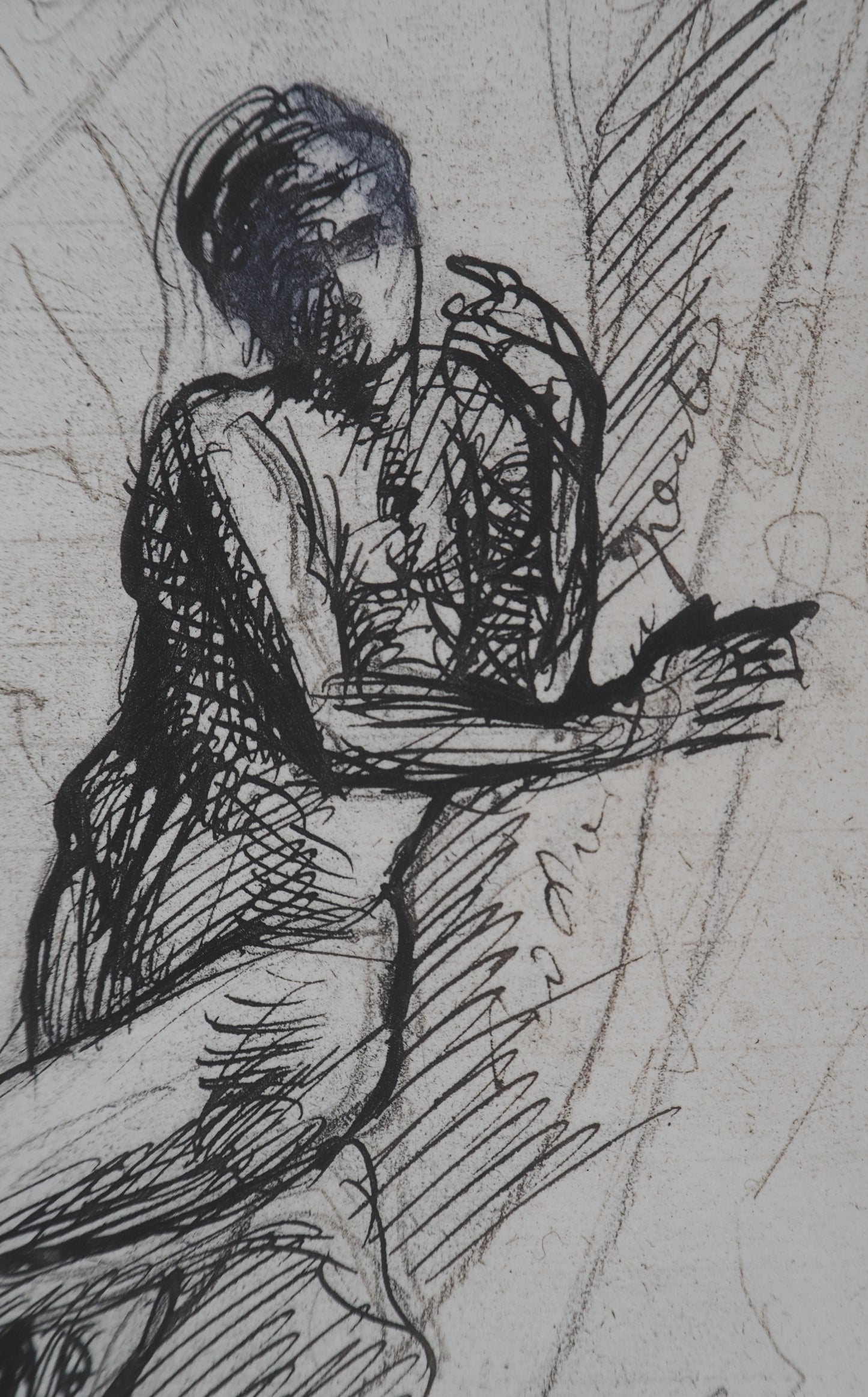 Auguste RODIN : L’homme qui pose - Gravure