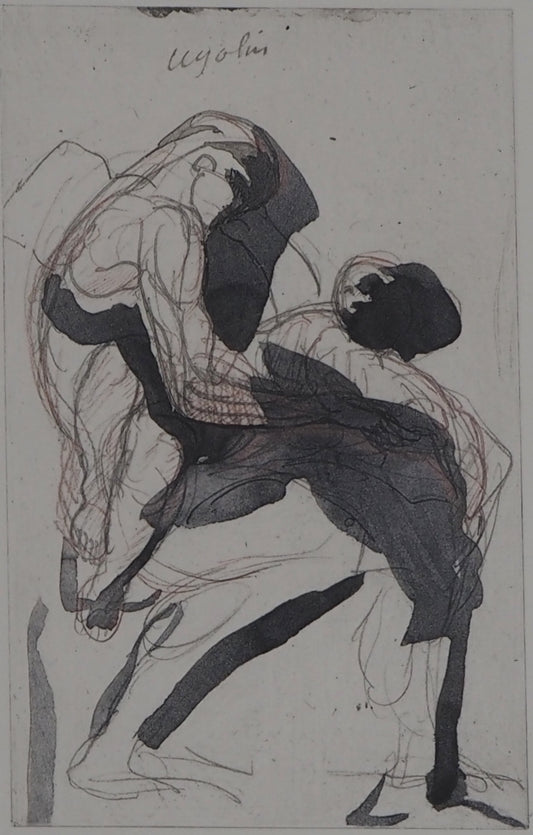 Auguste RODIN : Etude du mouvement - Gravure