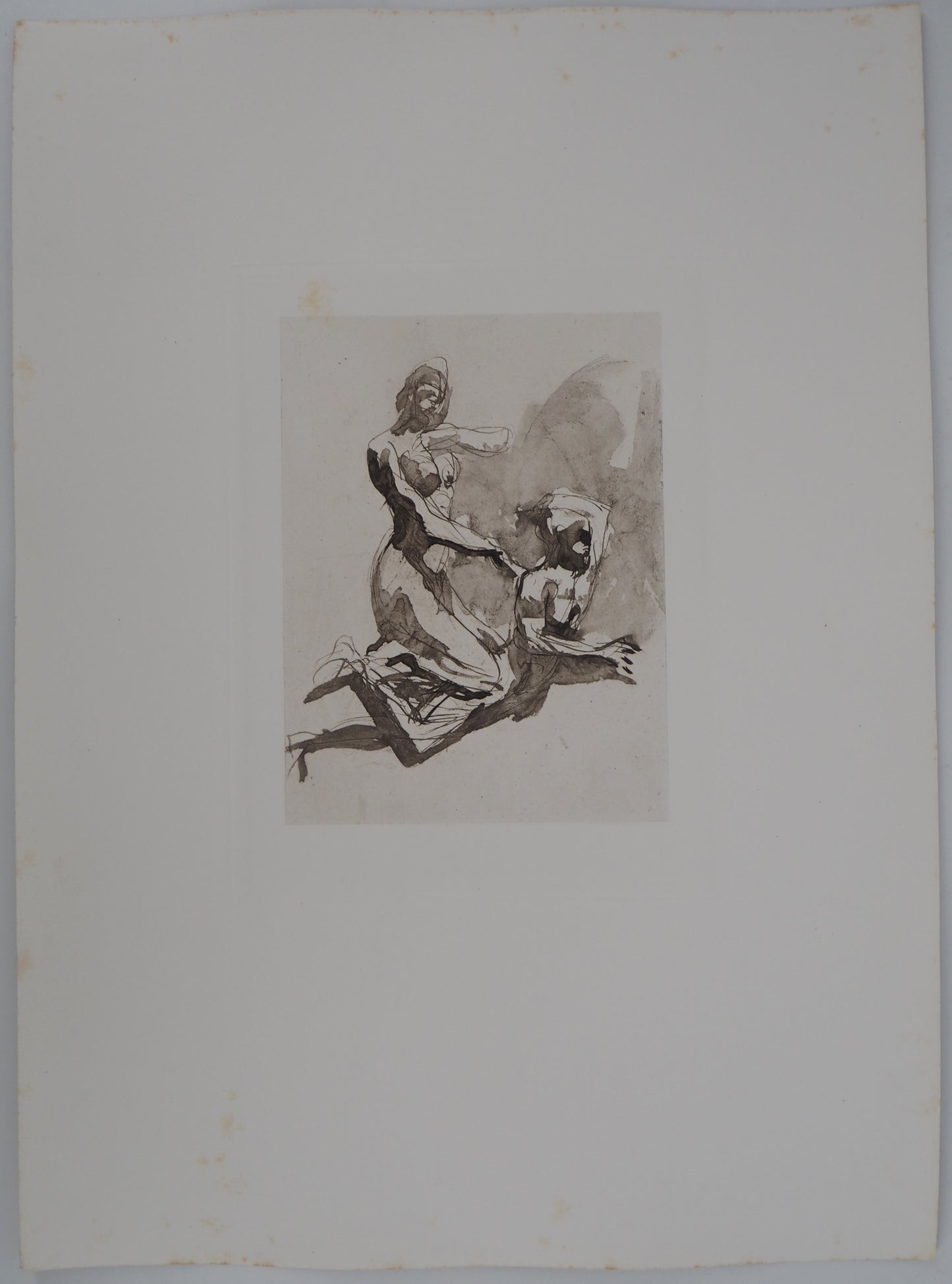 Auguste RODIN : Scène de lutte - Gravure