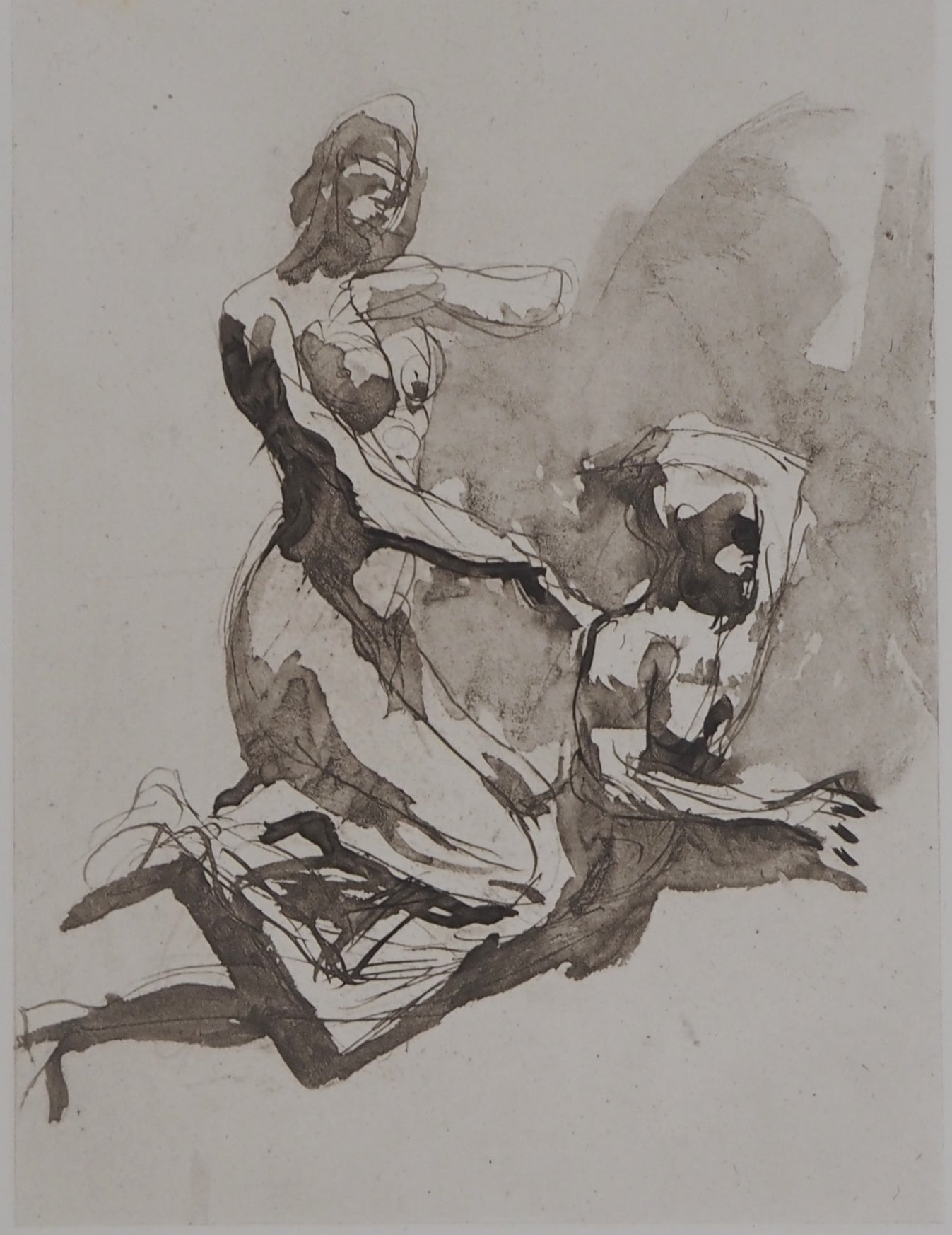 Auguste RODIN : Scène de lutte - Gravure
