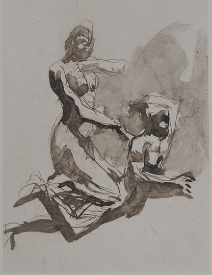 Auguste RODIN : Scène de lutte - Gravure
