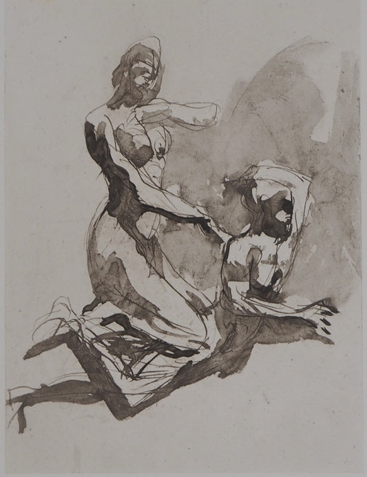 Auguste RODIN : Scène de lutte - Gravure