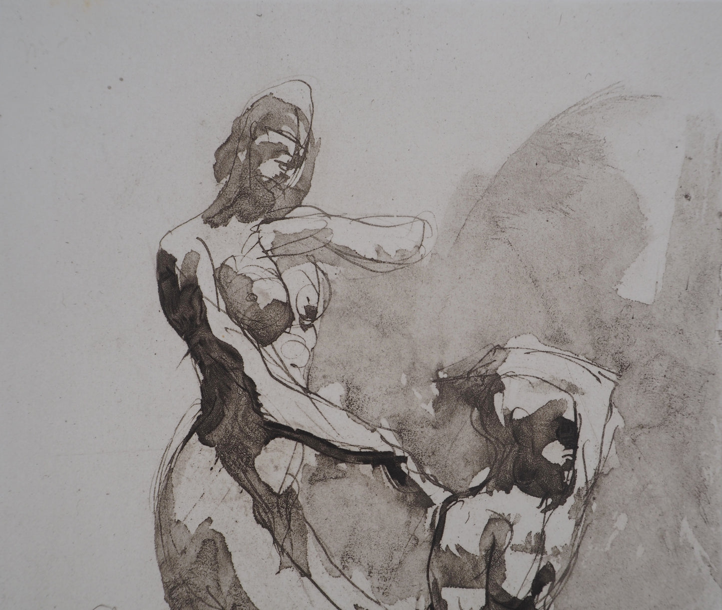 Auguste RODIN : Scène de lutte - Gravure