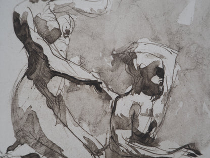 Auguste RODIN : Scène de lutte - Gravure