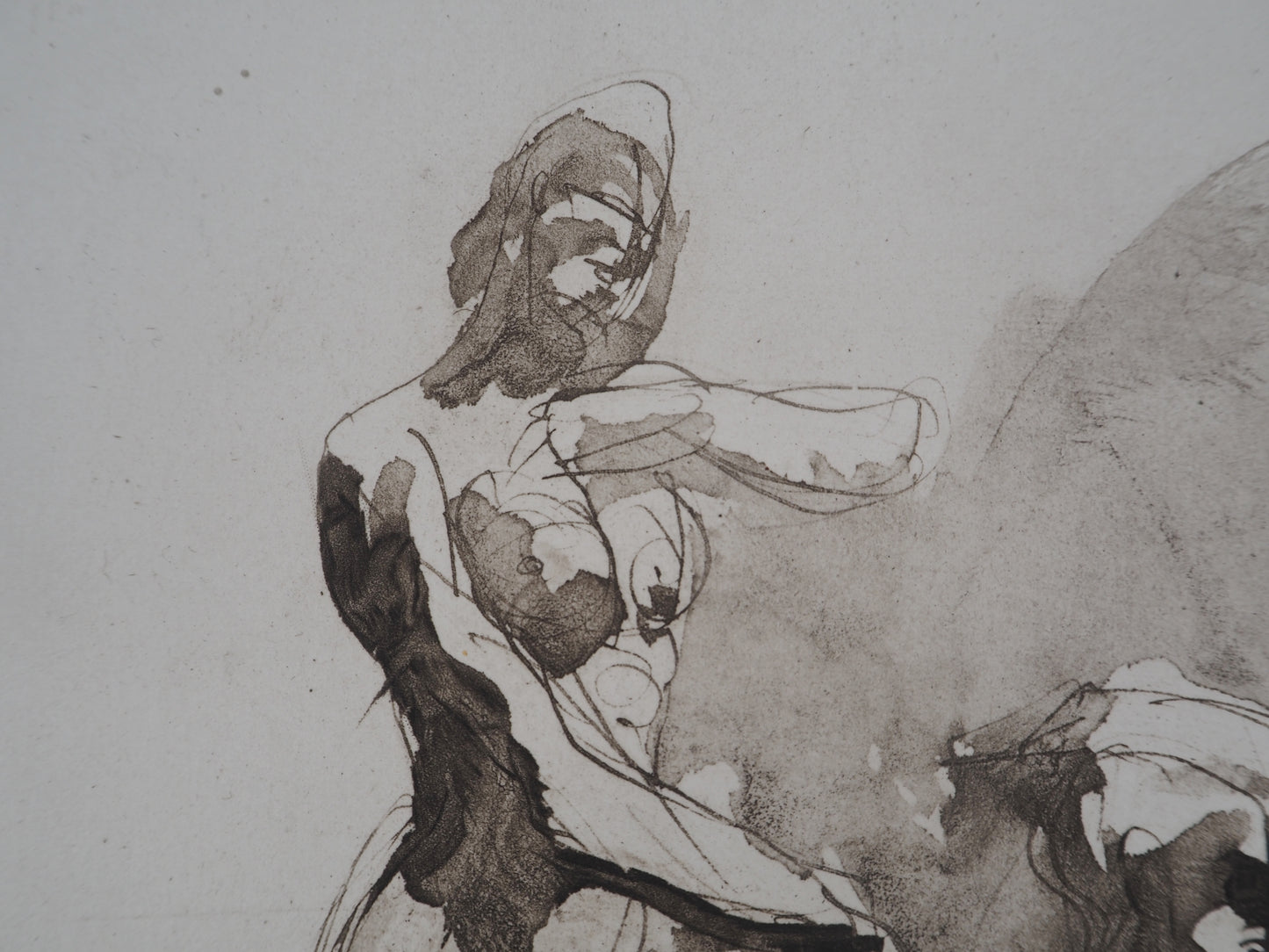 Auguste RODIN : Scène de lutte - Gravure