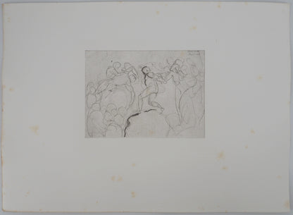 Auguste RODIN : Entrainement au cirque - Gravure