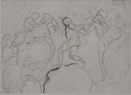 Auguste RODIN : Entrainement au cirque - Gravure