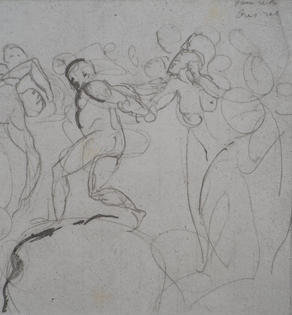 Auguste RODIN : Entrainement au cirque - Gravure