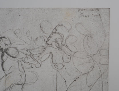 Auguste RODIN : Entrainement au cirque - Gravure