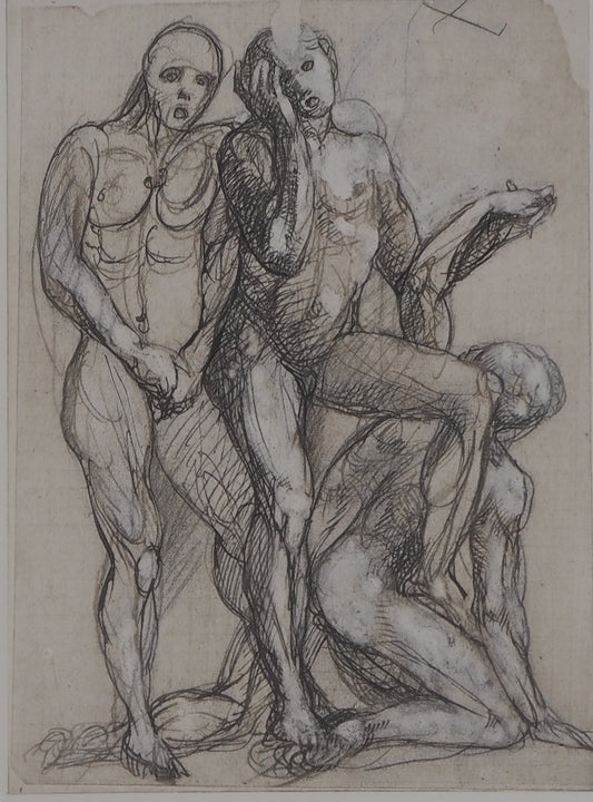 Auguste RODIN : Trois ombres parlant à Dante - Gravure
