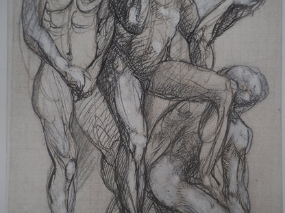 Auguste RODIN : Trois ombres parlant à Dante - Gravure