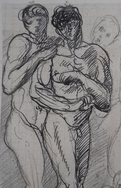 Auguste RODIN : Etude du mouvement - Gravure