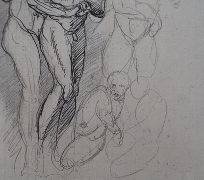 Auguste RODIN : Etude du mouvement - Gravure