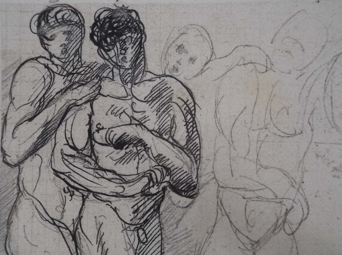 Auguste RODIN : Etude du mouvement - Gravure