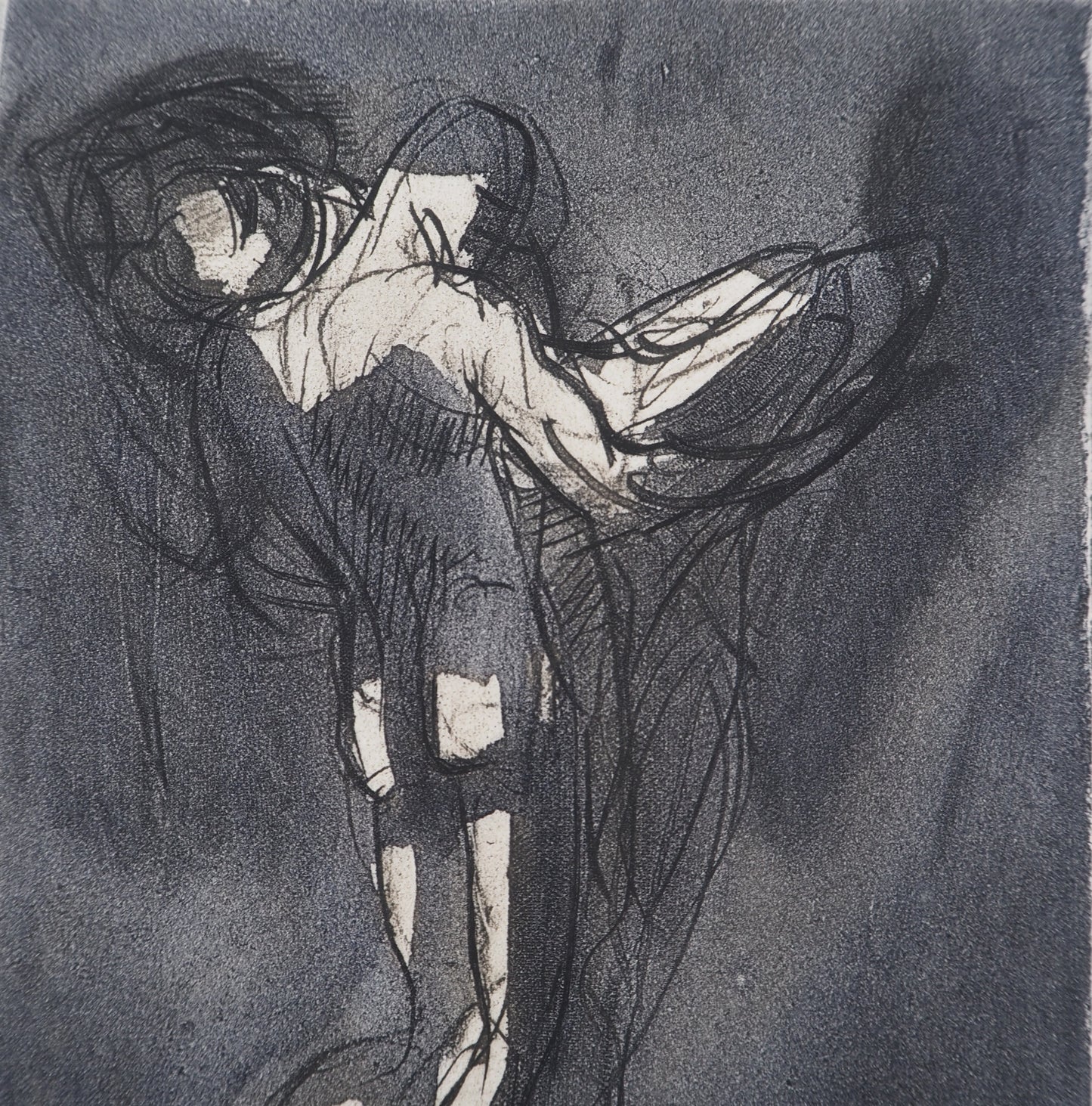 Auguste RODIN : Sujet masculin de dos - Gravure