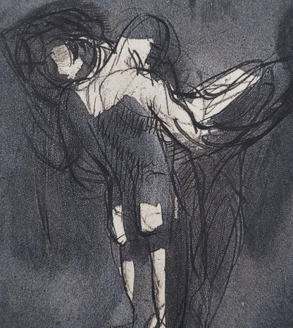 Auguste RODIN : Sujet masculin de dos - Gravure
