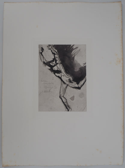 Auguste RODIN : Homme renversé - Gravure