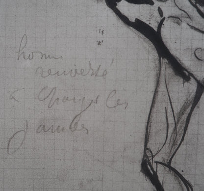 Auguste RODIN : Homme renversé - Gravure