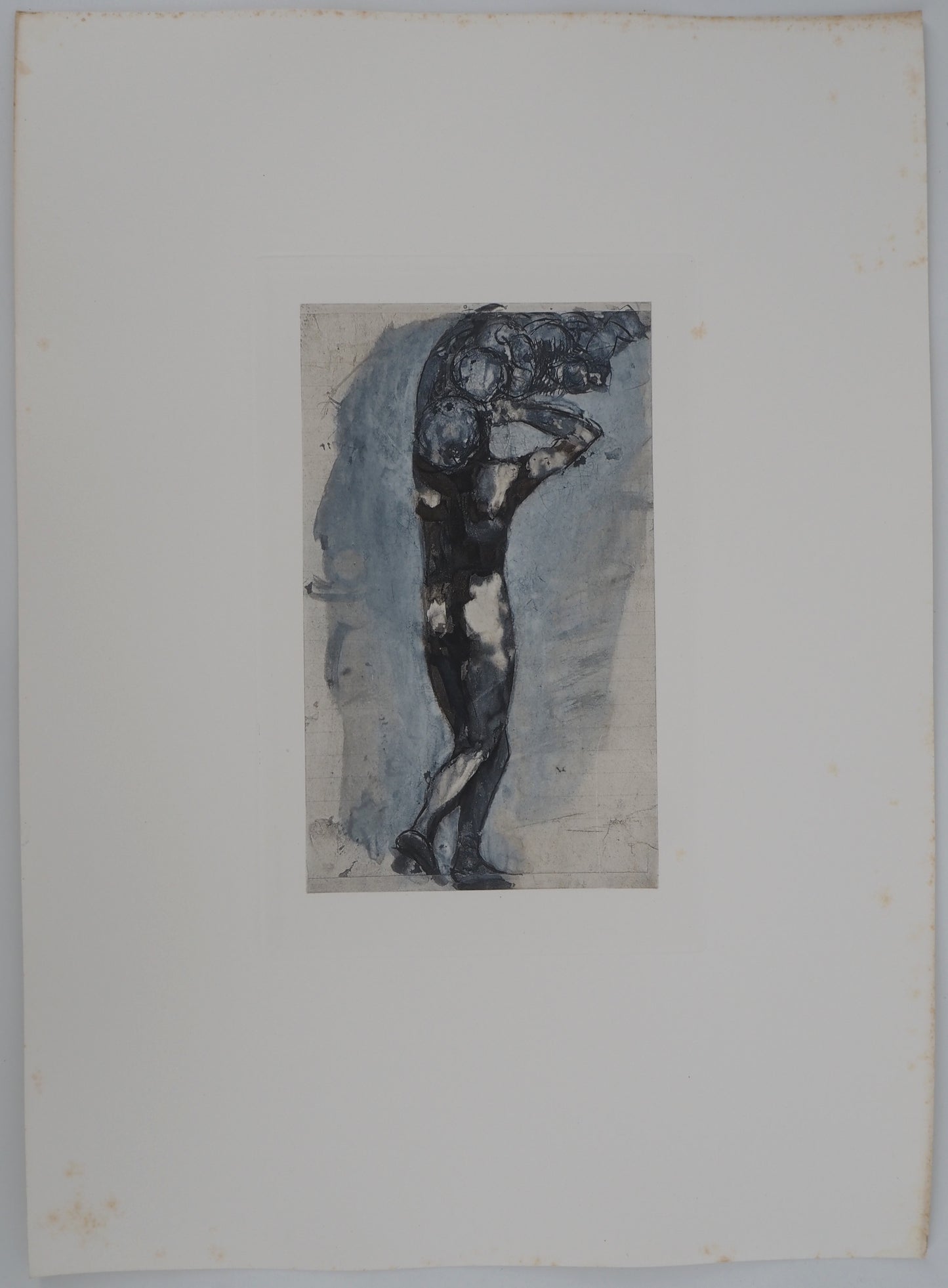 Auguste RODIN :  Nu de dos - Gravure