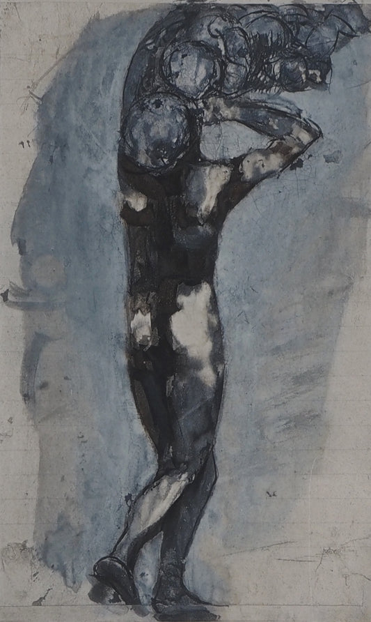 Auguste RODIN :  Nu de dos - Gravure