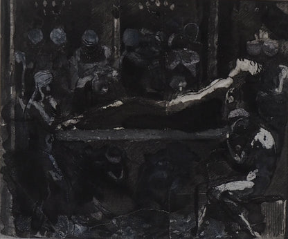 Auguste RODIN :  La mort du roi - Gravure