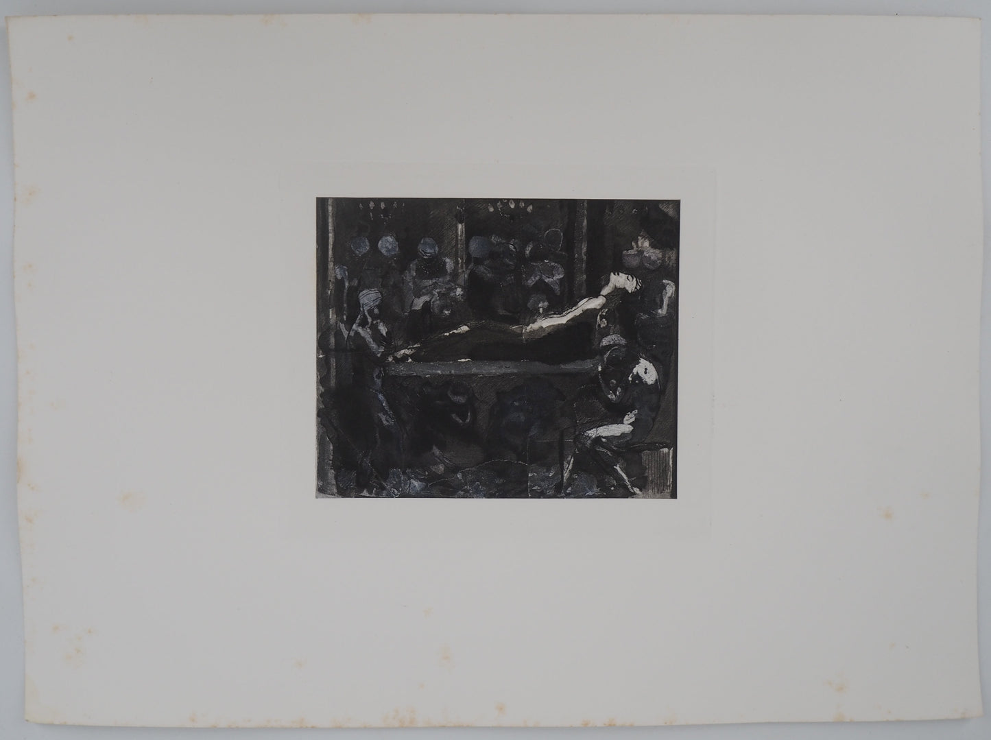 Auguste RODIN :  La mort du roi - Gravure