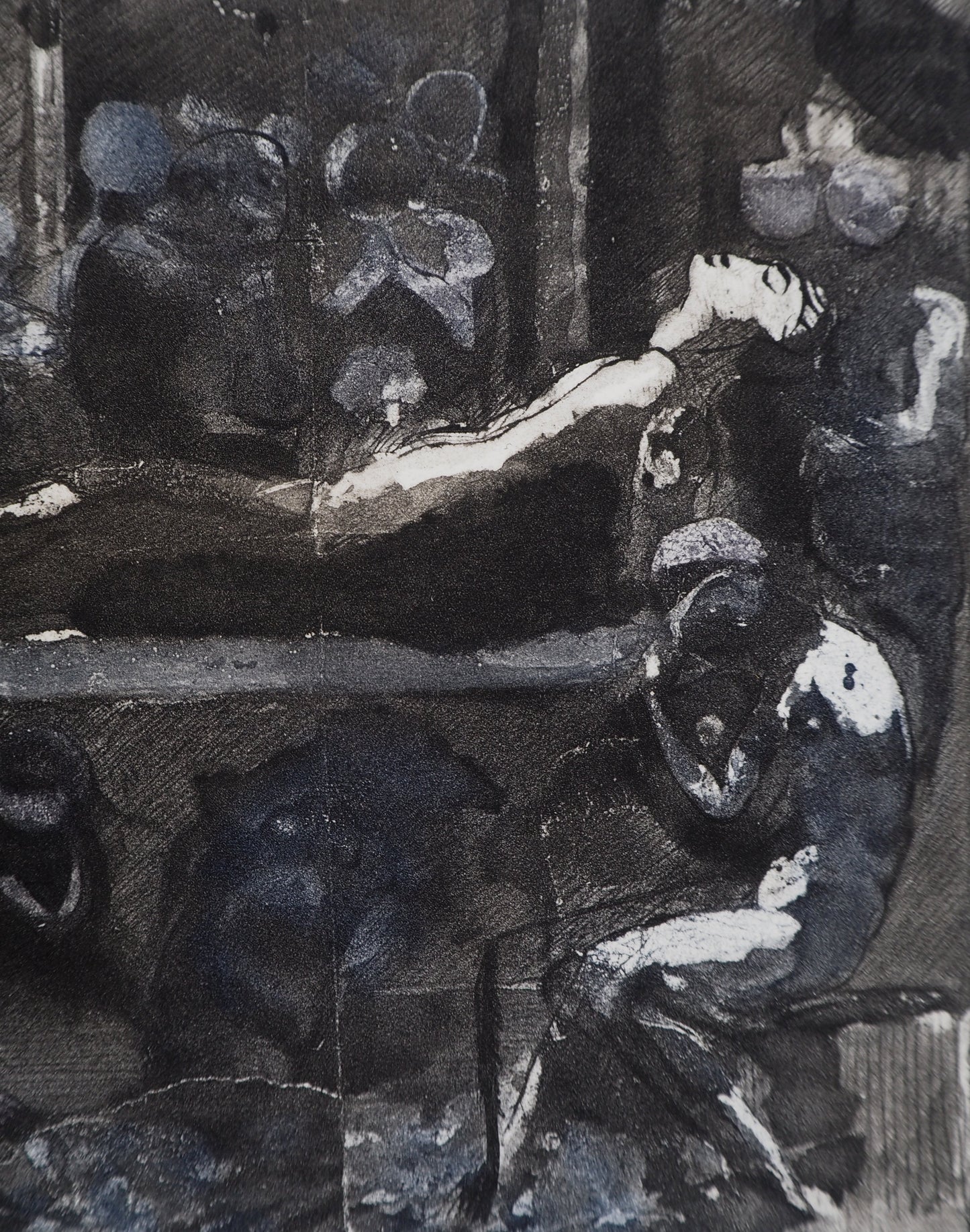 Auguste RODIN :  La mort du roi - Gravure