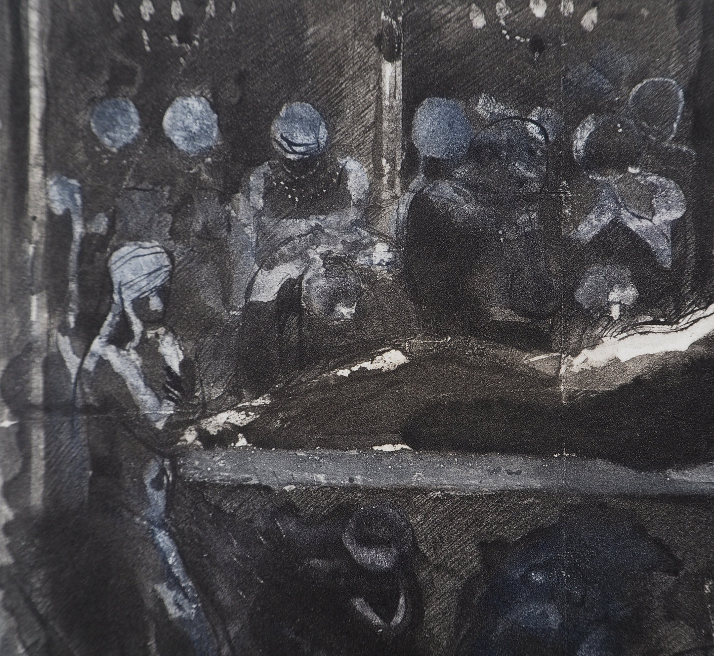 Auguste RODIN :  La mort du roi - Gravure